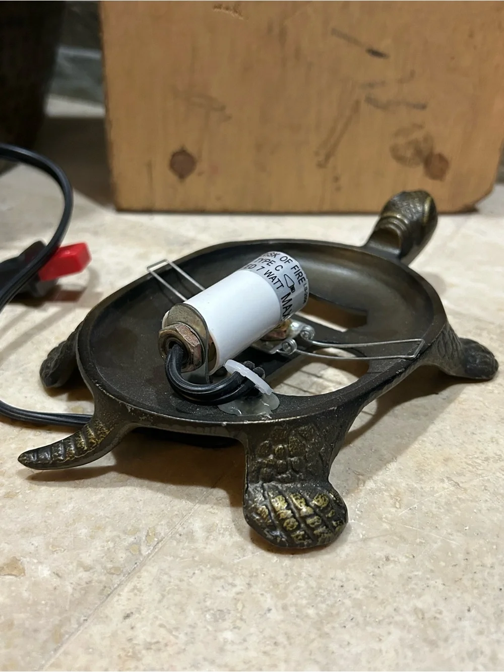 Vintage Tortoise Turtle Lamp Bronze metal BASE ONLY